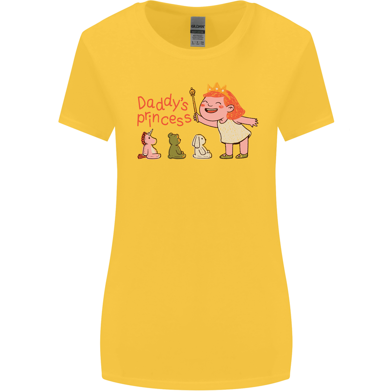 Daddys Princess Funny Unicorn Teddy Bear Womens Wider Cut T-Shirt Yellow