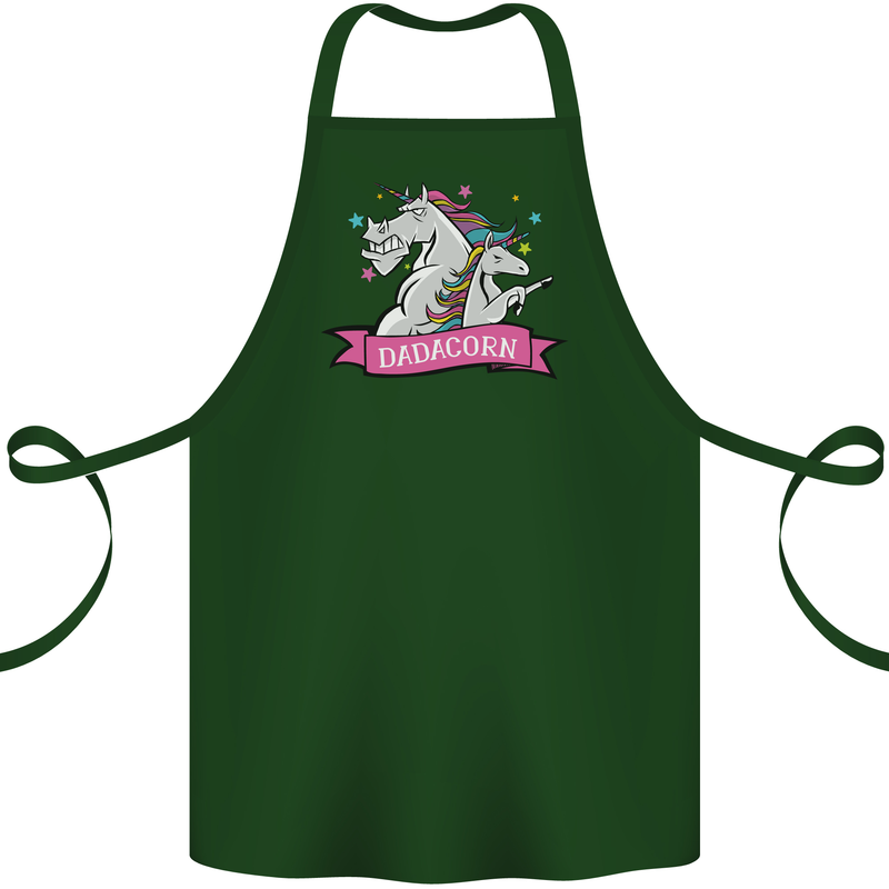 Dadicorn Funny Fathers Day Unicorn Cotton Apron 100% Organic Forest Green