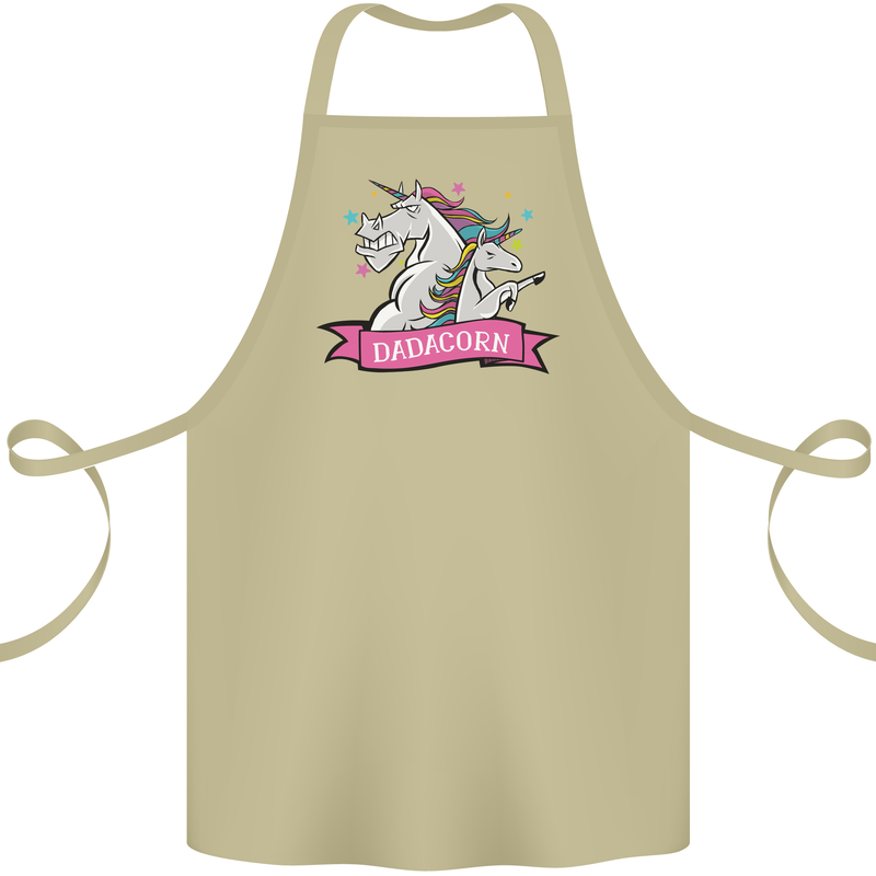 Dadicorn Funny Fathers Day Unicorn Cotton Apron 100% Organic Khaki