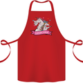 Dadicorn Funny Fathers Day Unicorn Cotton Apron 100% Organic Red