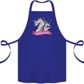 Dadicorn Funny Fathers Day Unicorn Cotton Apron 100% Organic Royal Blue