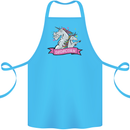 Dadicorn Funny Fathers Day Unicorn Cotton Apron 100% Organic Turquoise