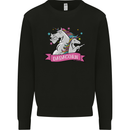 Dadicorn Funny Fathers Day Unicorn Kids Sweatshirt Jumper Black