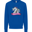 Dadicorn Funny Fathers Day Unicorn Kids Sweatshirt Jumper Royal Blue