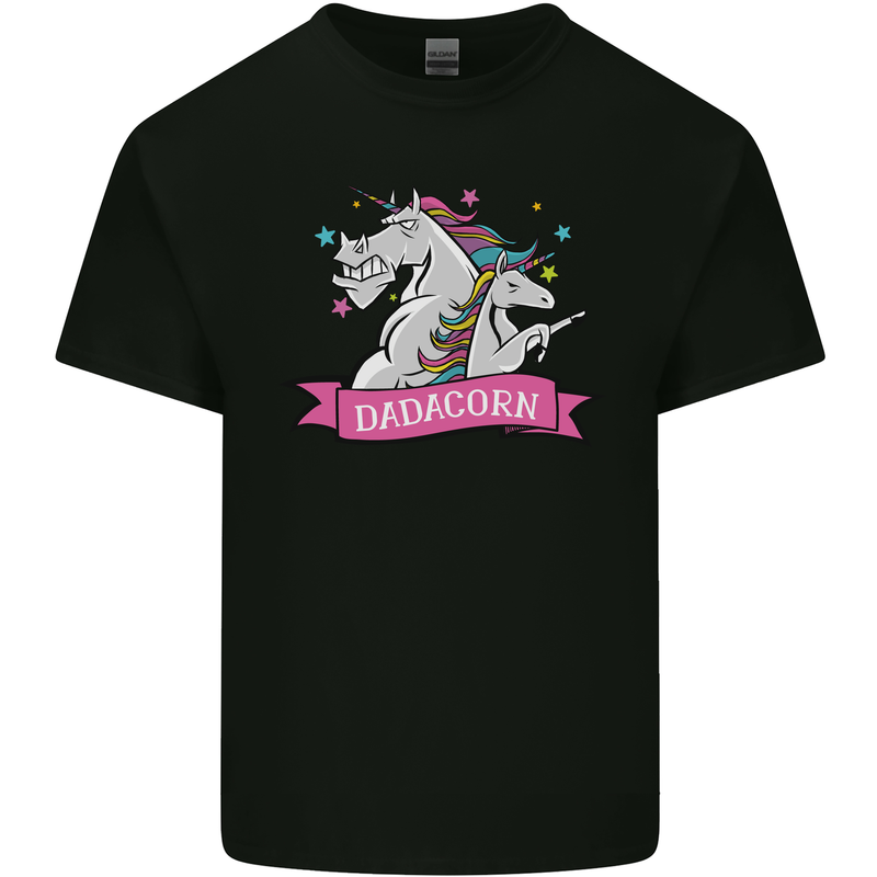 Dadicorn Funny Fathers Day Unicorn Kids T-Shirt Childrens Black