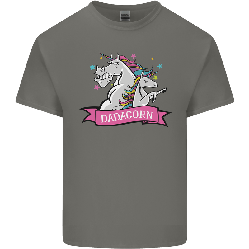 Dadicorn Funny Fathers Day Unicorn Kids T-Shirt Childrens Charcoal