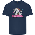 Dadicorn Funny Fathers Day Unicorn Kids T-Shirt Childrens Navy Blue