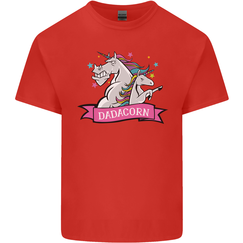 Dadicorn Funny Fathers Day Unicorn Kids T-Shirt Childrens Red