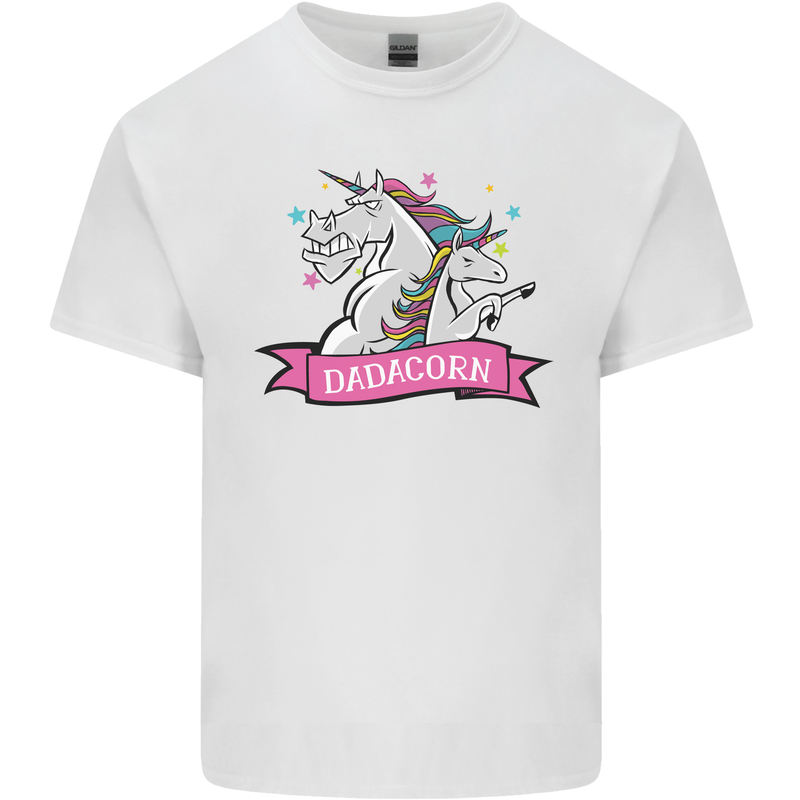 Dadicorn Funny Fathers Day Unicorn Kids T-Shirt Childrens White