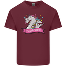 Dadicorn Funny Fathers Day Unicorn Mens Cotton T-Shirt Tee Top Maroon