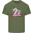 Dadicorn Funny Fathers Day Unicorn Mens Cotton T-Shirt Tee Top Military Green