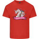 Dadicorn Funny Fathers Day Unicorn Mens Cotton T-Shirt Tee Top Red