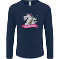 Dadicorn Funny Fathers Day Unicorn Mens Long Sleeve T-Shirt Navy Blue