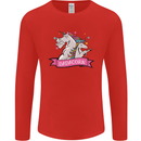 Dadicorn Funny Fathers Day Unicorn Mens Long Sleeve T-Shirt Red