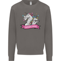 Dadicorn Funny Fathers Day Unicorn Mens Sweatshirt Jumper Charcoal