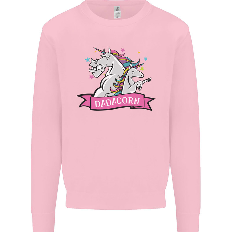 Dadicorn Funny Fathers Day Unicorn Mens Sweatshirt Jumper Light Pink