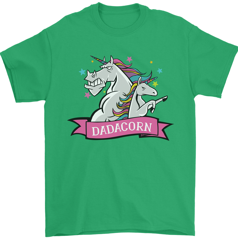 Dadicorn Funny Fathers Day Unicorn Mens T-Shirt 100% Cotton Irish Green