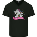 Dadicorn Funny Fathers Day Unicorn Mens V-Neck Cotton T-Shirt Black