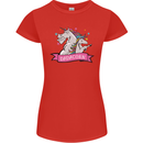 Dadicorn Funny Fathers Day Unicorn Womens Petite Cut T-Shirt Red
