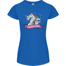 Dadicorn Funny Fathers Day Unicorn Womens Petite Cut T-Shirt Royal Blue