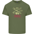 Dads BBQ Fathers Day Grill Mens Cotton T-Shirt Tee Top Military Green