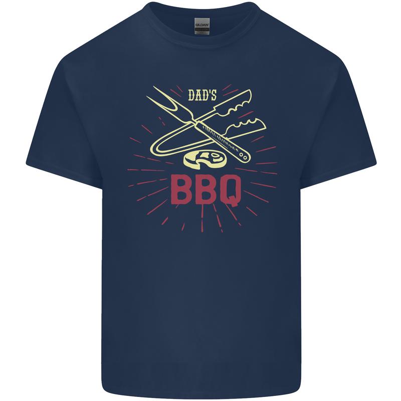 Dads BBQ Fathers Day Grill Mens Cotton T-Shirt Tee Top Navy Blue