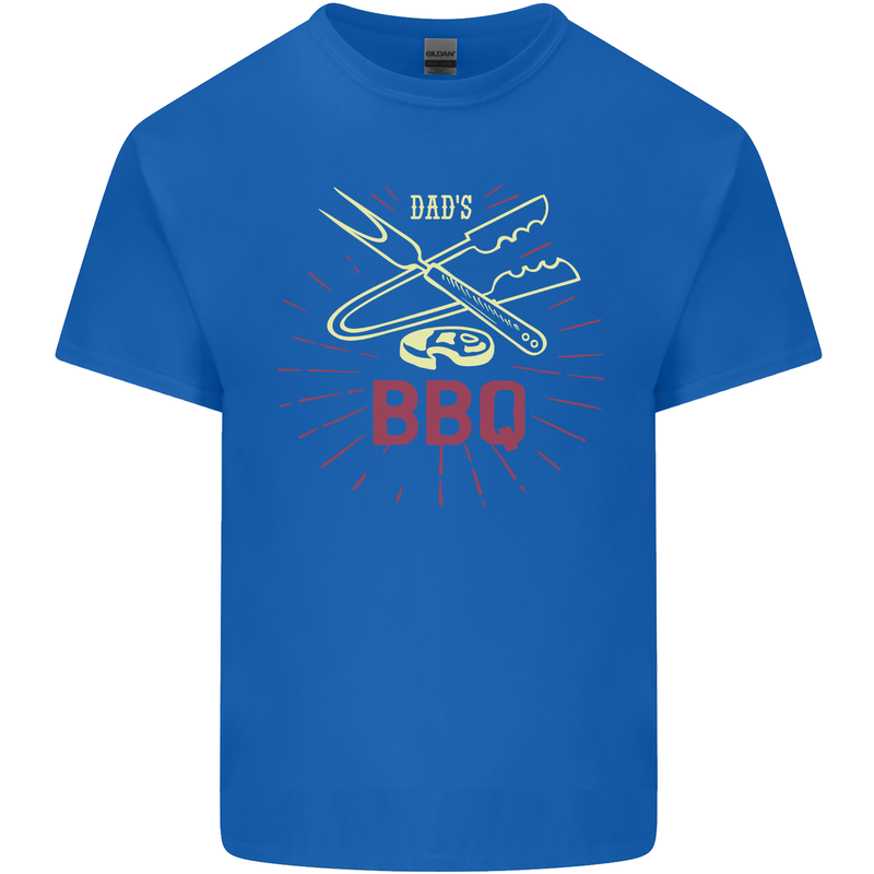 Dads BBQ Fathers Day Grill Mens Cotton T-Shirt Tee Top Royal Blue