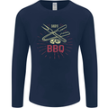 Dads BBQ Fathers Day Grill Mens Long Sleeve T-Shirt Navy Blue