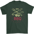 Dads BBQ Fathers Day Grill Mens T-Shirt 100% Cotton Forest Green