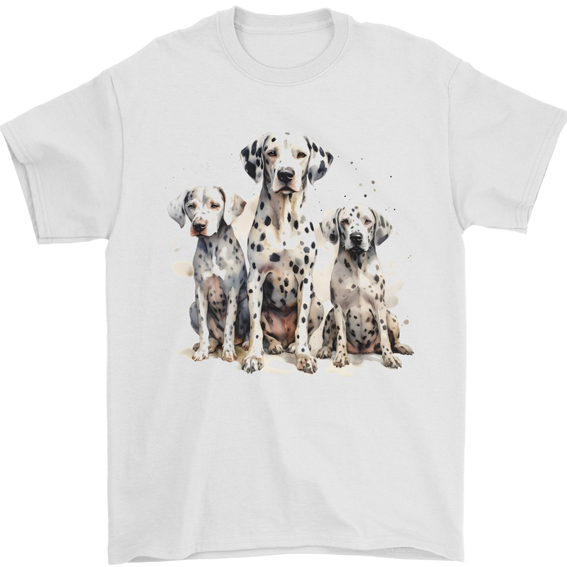 Dalmatian Family Dog Mens T-Shirt 100% Cotton White