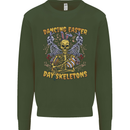 Dancing Easter Day Skeletons Skulls Kids Sweatshirt Jumper Forest Green