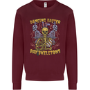Dancing Easter Day Skeletons Skulls Kids Sweatshirt Jumper Maroon