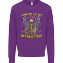 Dancing Easter Day Skeletons Skulls Kids Sweatshirt Jumper Purple