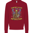 Dancing Easter Day Skeletons Skulls Kids Sweatshirt Jumper Red