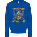 Dancing Easter Day Skeletons Skulls Kids Sweatshirt Jumper Royal Blue