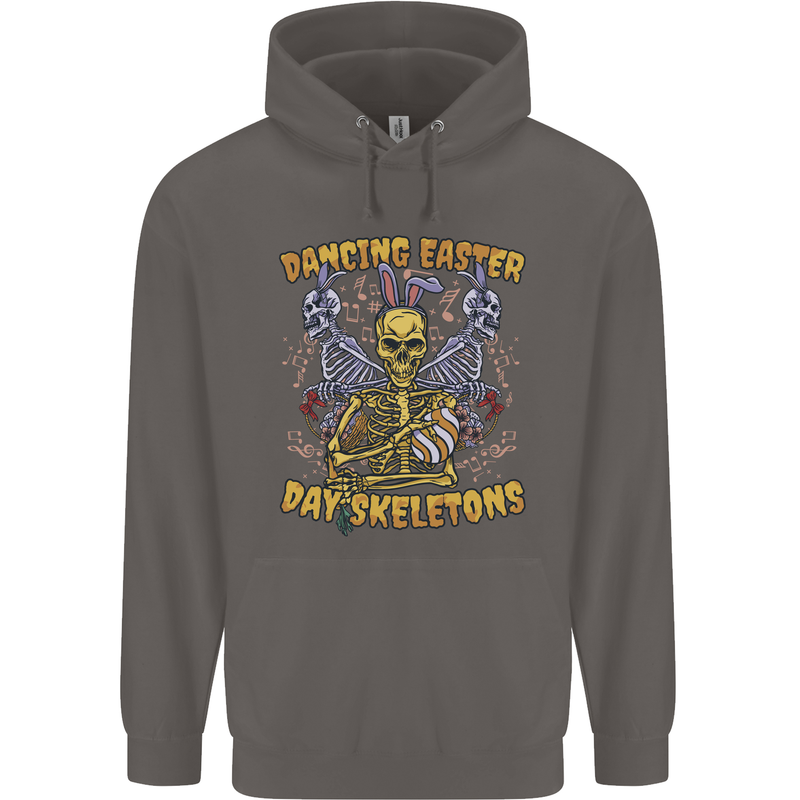 Dancing Easter Day Skeletons Skulls Mens 80% Cotton Hoodie Charcoal