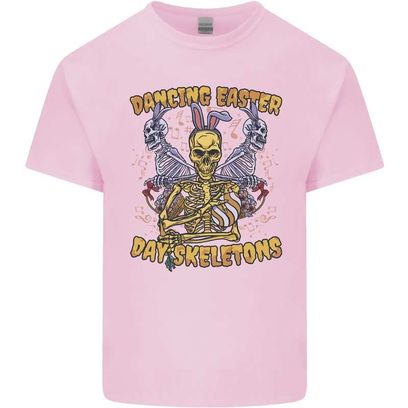 Dancing Easter Day Skeletons Skulls Mens Cotton T-Shirt Tee Top Light Pink