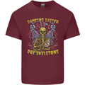 Dancing Easter Day Skeletons Skulls Mens Cotton T-Shirt Tee Top Maroon