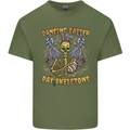 Dancing Easter Day Skeletons Skulls Mens Cotton T-Shirt Tee Top Military Green