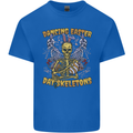 Dancing Easter Day Skeletons Skulls Mens Cotton T-Shirt Tee Top Royal Blue