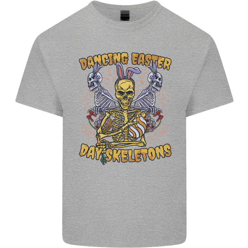 Dancing Easter Day Skeletons Skulls Mens Cotton T-Shirt Tee Top Sports Grey