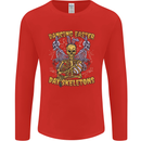 Dancing Easter Day Skeletons Skulls Mens Long Sleeve T-Shirt Red