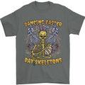 Dancing Easter Day Skeletons Skulls Mens T-Shirt 100% Cotton Charcoal