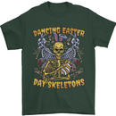 Dancing Easter Day Skeletons Skulls Mens T-Shirt 100% Cotton Forest Green