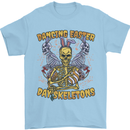 Dancing Easter Day Skeletons Skulls Mens T-Shirt 100% Cotton Light Blue