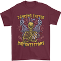 Dancing Easter Day Skeletons Skulls Mens T-Shirt 100% Cotton Maroon