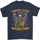 Dancing Easter Day Skeletons Skulls Mens T-Shirt 100% Cotton Navy Blue