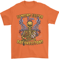 Dancing Easter Day Skeletons Skulls Mens T-Shirt 100% Cotton Orange