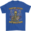 Dancing Easter Day Skeletons Skulls Mens T-Shirt 100% Cotton Royal Blue