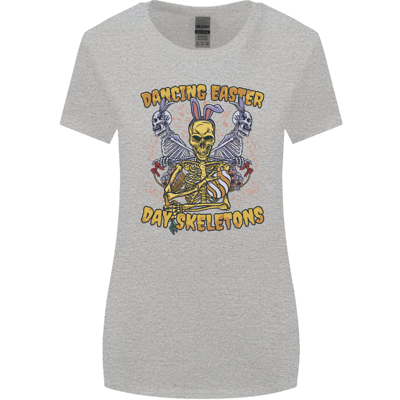 Dancing Easter Day Skeletons Skulls Womens Wider Cut T-Shirt Sports Grey